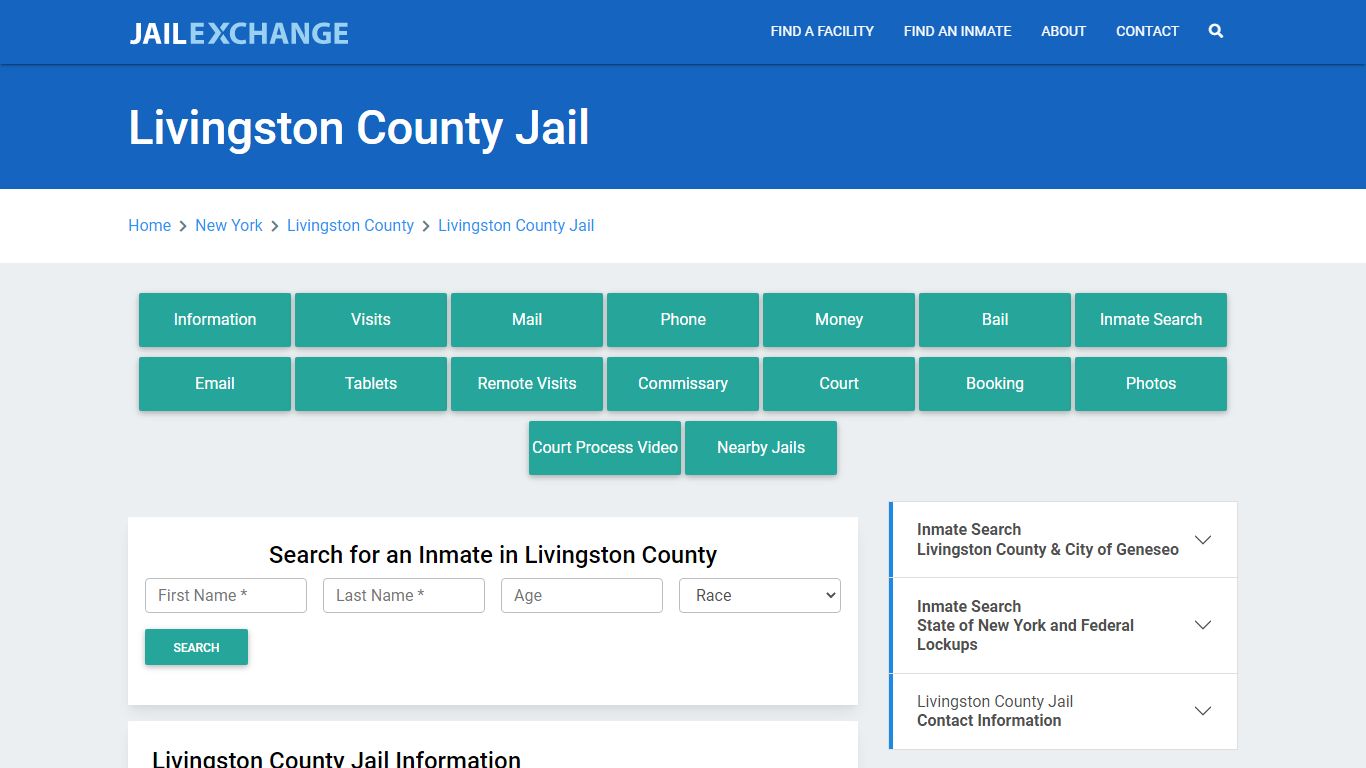 Livingston County Jail Roster Lookup, NY, Inmate Search